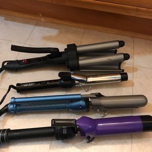 All 4 curling irons! BaByliss Pro and Hot Shots...